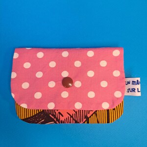 Porte-cartes "white dots and pink carot"