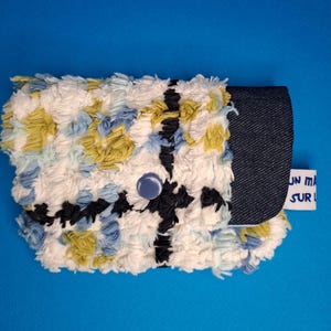 Porte-cartes OPHELIA - Collection COQUILLAGES et CRUSTACES - Modèle "Blue tuft and denim"