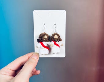 Jesus Christ Micro Crochet Earrings Pattern: Religious Jewelry (PDF Pattern)