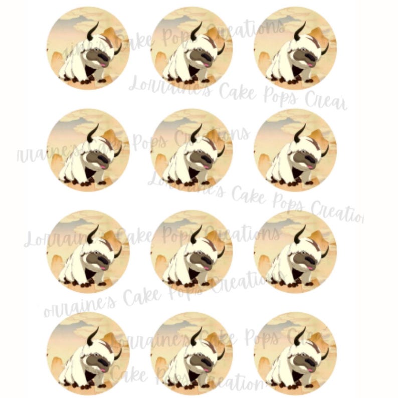 Printable Appa-avatar: the Last Air Bender Inspired Toppers-edible ...