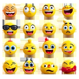 179 3D Emojis clipart commercial & private use. Instant Download, Emoji graphics Bundle, Whatsapp, Facebook, Instagram, Google, YouTube zdjęcie 6