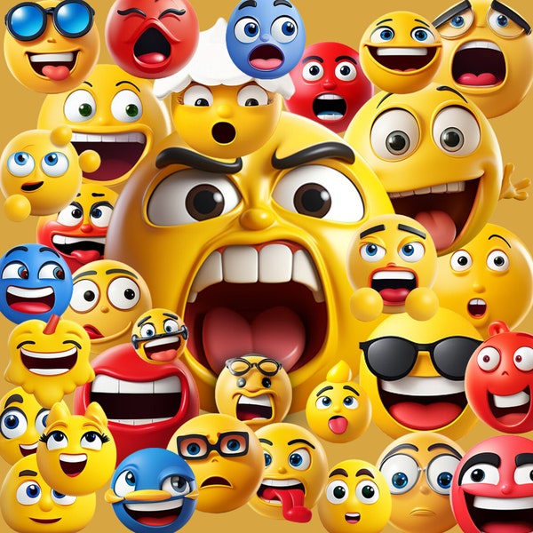 179 - 3D Emojis clipart commercial & private use. Instant Download, Emoji graphics Bundle, Whatsapp, Facebook, Instagram, Google, YouTube