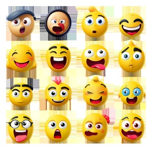 179 3D Emojis clipart commercial & private use. Instant Download, Emoji graphics Bundle, Whatsapp, Facebook, Instagram, Google, YouTube zdjęcie 9