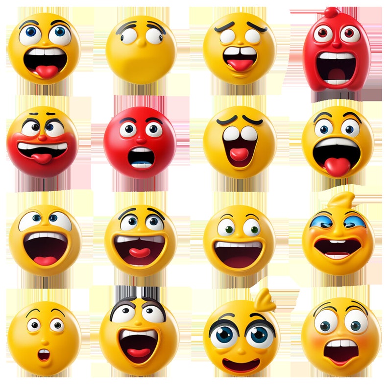 179 3D Emojis clipart commercial & private use. Instant Download, Emoji graphics Bundle, Whatsapp, Facebook, Instagram, Google, YouTube zdjęcie 7