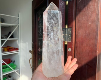 Natural clear crystal quartz crystal obelisk wand point healing random 1pc