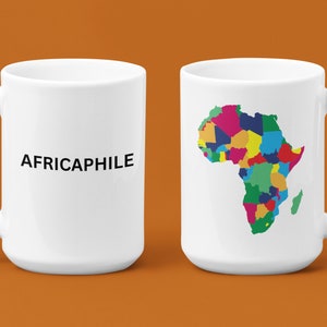 Afrikaphile Keramiktasse 15 Unzen, afrozentrisches Geschenk, schwarzer Geschichtsmonat,