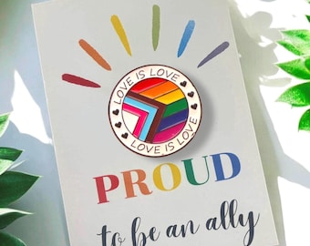 Ally Enamel Pride Pin: LGBTQ+ Support Badge - Express Your Identity & Support Inclusivity