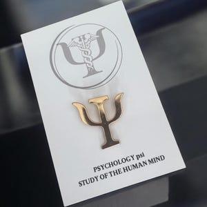 Psychology Enamel Pin Symbol, Psi Logo, Graduate Psychologist, Therapist Gift Representing the Study of the Mind, Lapel Gift
