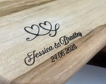 Personalised Charcuterie Board: Custom Engraved Chopping Board for Weddings, Engagements, Birthdays, Gift for Her or Him