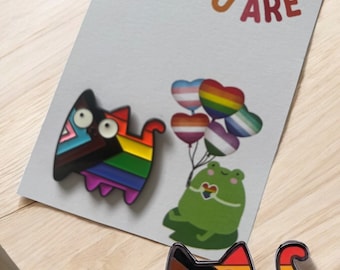 Rainbow Pride Enamel Pin: LGBTQ+ Ally Lapel Badge