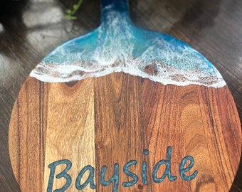 Ocean waves cheese board ~ Serving platter tray, kitchen Paddle, Cutting Board - Bayside