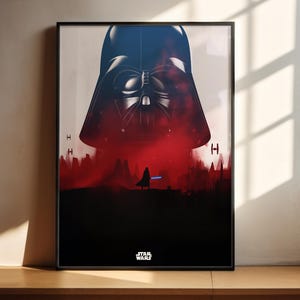 Darth Vader x Luke Skywalker Poster • Star Wars Style Art • Printable Wall Art • Sci-fi Home Décor • Digital Download •