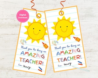 Teacher Appreciation Tag, Teacher Appreciation Week Gift Tag, Teacher Thank You, Printable Gift Tag