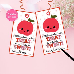 Teacher Valentine Gift Tag, Teacher Gift Tag for Valentines Day, Printable Teacher Valentine, Printable Teacher Gift Tag