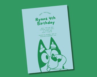 Bluey Boy Birthday Birthday Template Invitation, Bluey Party Birthday Invitation Customisable, Boy Birthday Invite,Invitation Digital
