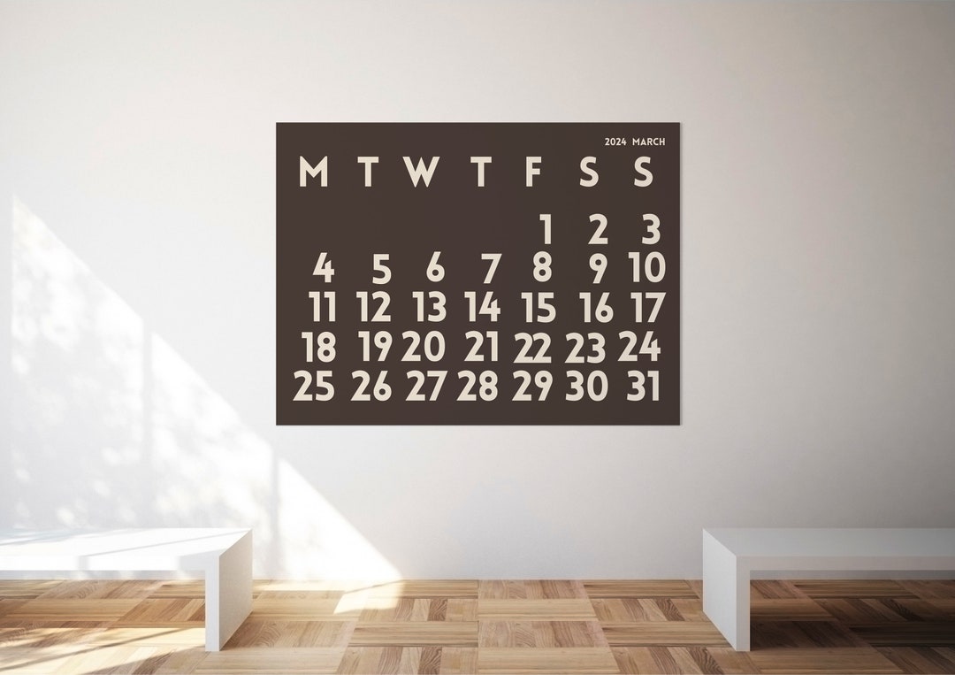 2024 Digital Stendig Calendar Oversized Large Printable Calendar Aesthetic Modern Calendar Wall
