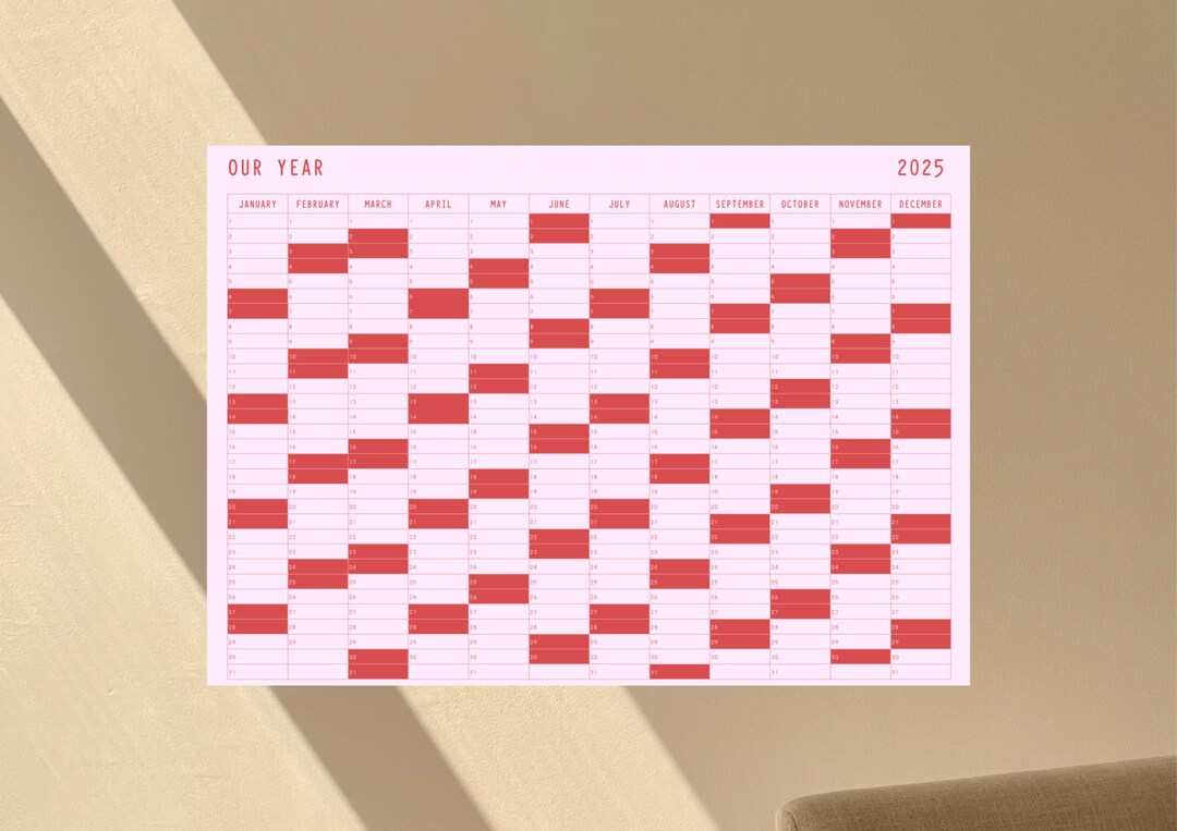 2025 Minimalist Yearly Wall Calendar - Aesthetic Planner - Etsy