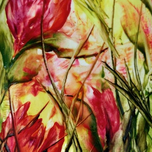 Lampenschirm , Floral,Art,Unikat, Handbemalt,Kunst,Heimdeko, Beleuchtung versandkostenfrei Bild 4