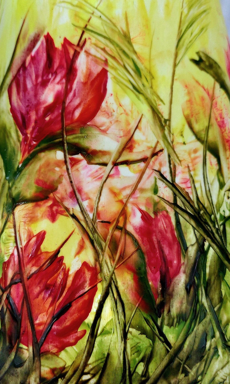 Lampenschirm , Floral,Art,Unikat, Handbemalt,Kunst,Heimdeko, Beleuchtung versandkostenfrei Bild 4