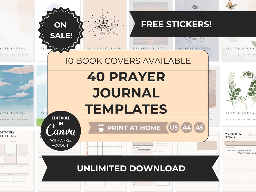 Faith Based Prayer Journal Printable: Bible Study Planner Canva ...