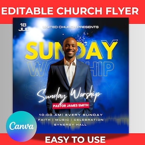 Editable Church Event Flyer Template: Canva Design (Digital Download)