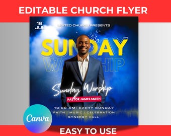Editable Church Event Flyer Template: Canva Design (Digital Download)