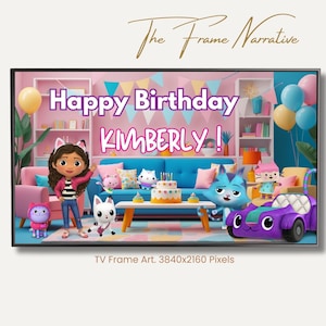 Personalized Gabby's Dollhouse Birthday TV Greeting - Custom Digital Video Message for KidsGabby's Dollhouse Birthday TV Greeting -