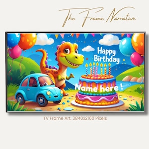 Jurassic Park Inspired Digital Birthday Message - Custom Dinosaur TV Card Personalized Dinosaur TV Digital Birthday Greeting