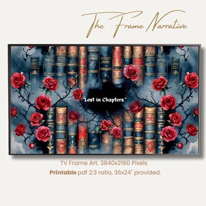 Dark Academia Book Lover Art - Printable Wall Art, TV Background