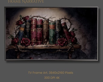Wuthering Heights Samsung Frame TV Art | Gothic Bookshelf (Digital Download)