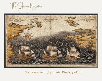The Pure Antique World Map | 16:9 Widescreen TV Frame Chart