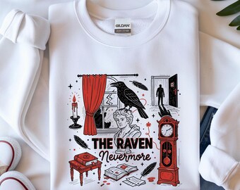 The Raven Poetry Graphic Doodle PNG for Apparel Sublimation and Decor