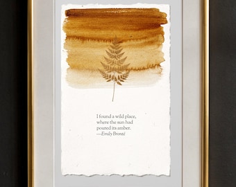 Charlotte Brontë Watercolor Quote Print, Pressed Wildflower Summer Journal Wall Art