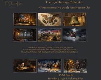 1776 American Revolution Art Bundle, Heavy Impasto Oil Style (Digital Download)