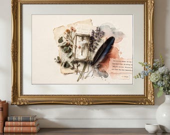 Tennyson In Memoriam Collage Print, Dark Academia Poetcore Art (Digital Download)