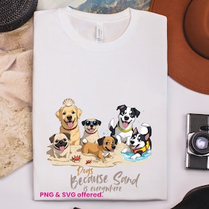 Funny Beach Dogs SVG: Summer Puppy Clip Art for Cricut & Silhouette (Digital Download)