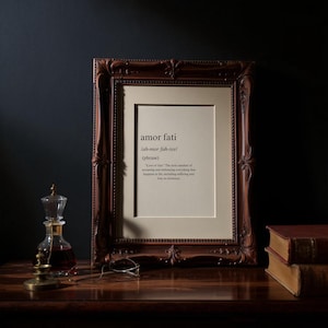 Amor Fati Definition Print | Dark Academia Stoic Wall Art (Digital Download)