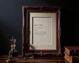Amor Fati Definition Print | Dark Academia Stoic Wall Art (Digital Download)