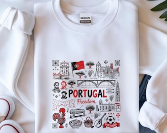Retro Portugal Landmarks Design - Digital Download for Shirts