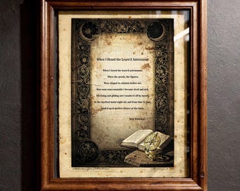 Walt Whitman Poetry Print, Learn'd Astronomer Poster, Vintage Celestial Art (Digital Download)