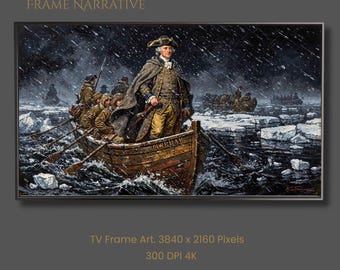 George Washington Crossing Delaware Art – Heavy Impasto Oil Painting (Digital Download)
