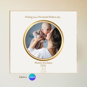 Personalized First Mother's Day Card: Digital Printable Template with Baby's Name and Year Custom First Mother's Day Card, digital message