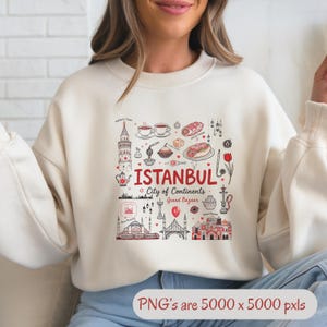 Istanbul City of Continents Clipart PNG JPG Travel Sublimation Travel Arabic  Souvenir Gift