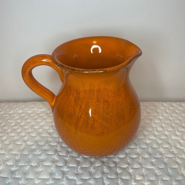 Orange pitcher vase pottery made in Italy