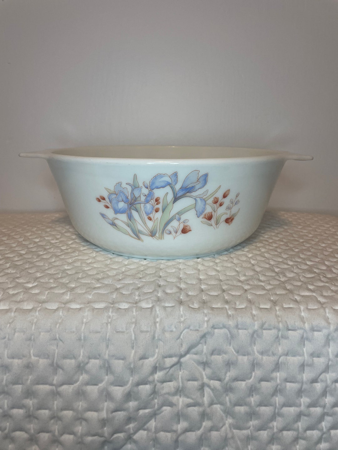 Pyrex Casserole Dish England Blue Iris 8” - Etsy