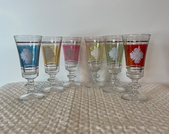 vintage Lubiana cordial glasses
