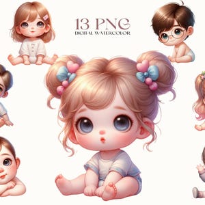 Schattige kleine baby clipart, kleine baby png, baby shower clipart, schattige baby png, baby clipart, kinderkamer clipart, gelukkige verjaardag clipart