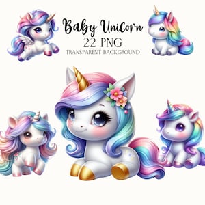 Rainbow baby Unicorn clipart, Happy Unicorns Cartoon png, aquarel kleine eenhoorn clipart, baby dieren clipart, babyshower clipart