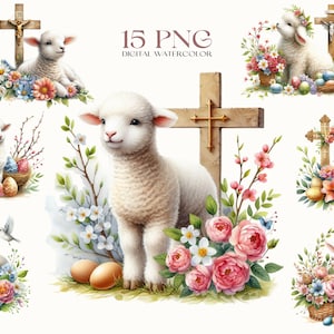Easter Lamb PNG, Easter Clipart, Easter Lamb PNG, Cute Easter Lambs, Easter Decorative Clipart, Easter Sweet Illustrations, Digital Download