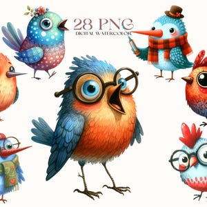 Imágenes prediseñadas de pájaro peculiar lindo, animales PNG, imágenes prediseñadas de dibujos animados de acuarela, imágenes prediseñadas de animales, PNG de pájaro peculiar, imágenes prediseñadas de cumpleaños
